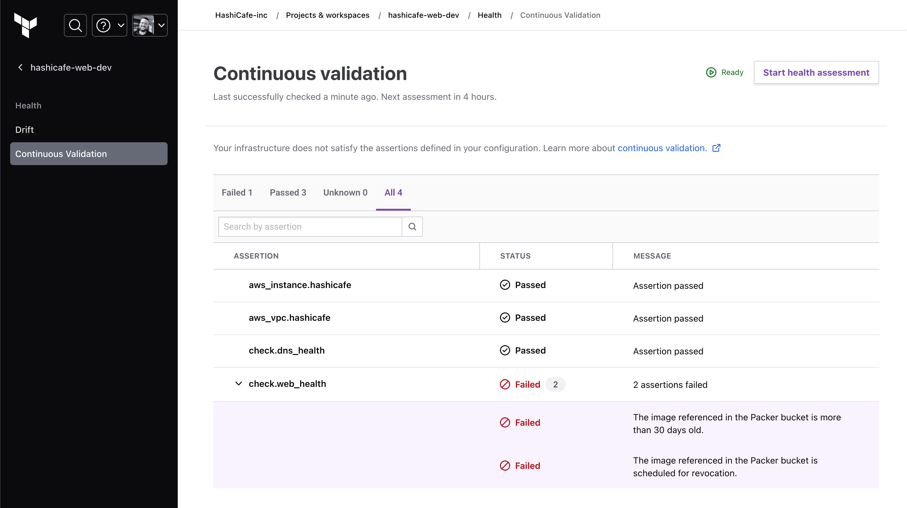 Validate that provisioned resources are still in a healthy state based on your custom conditions