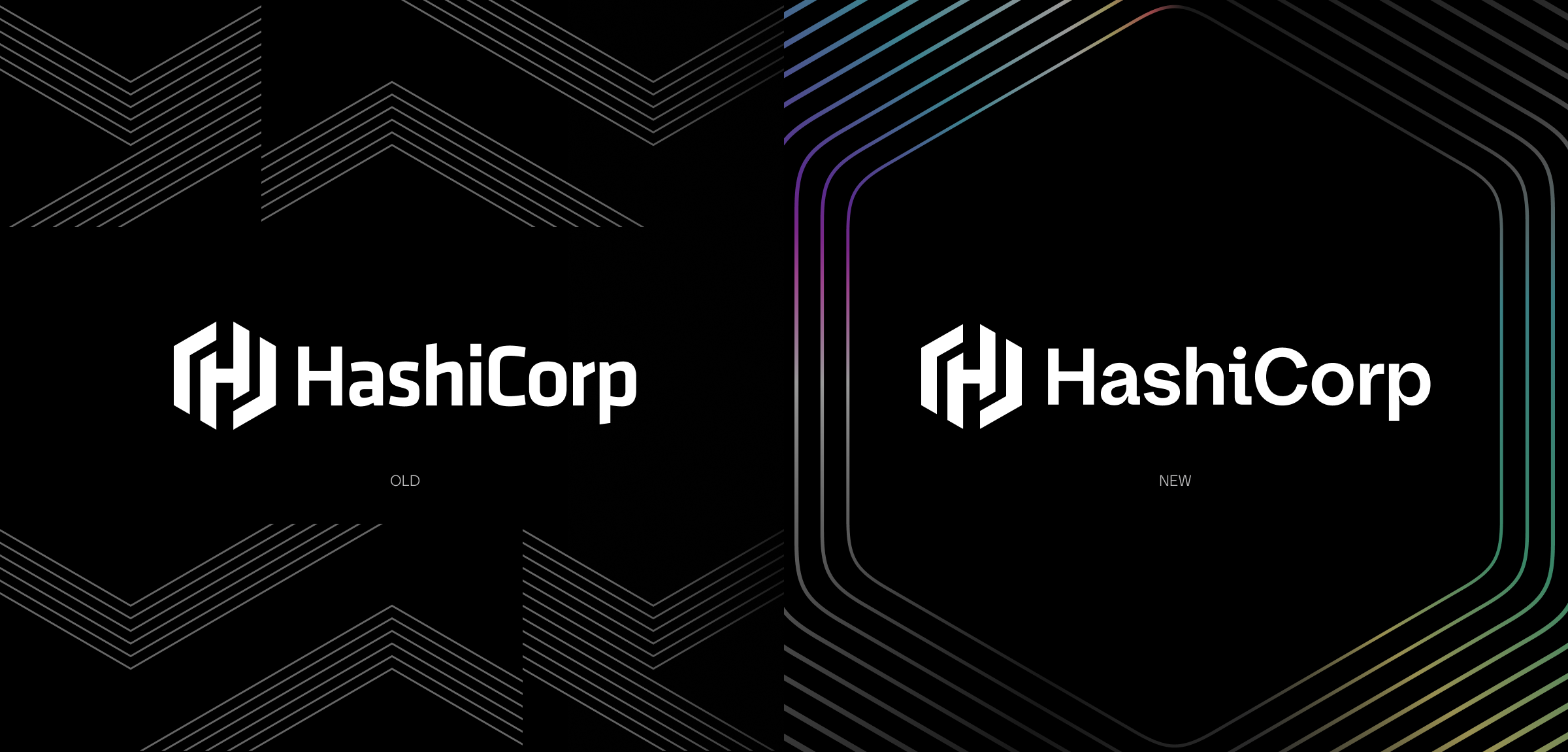 HashiCorp’s former logo and our new one using HashiCorp Sans