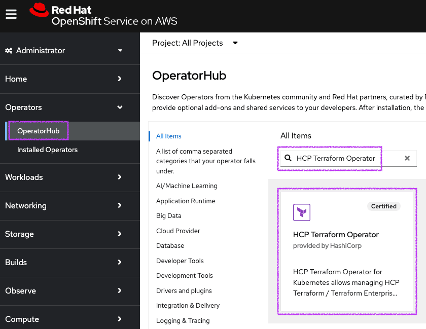 OpenShift OperatorHub