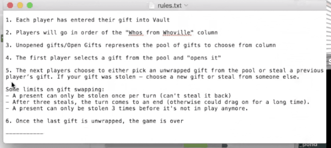 white elephant rules