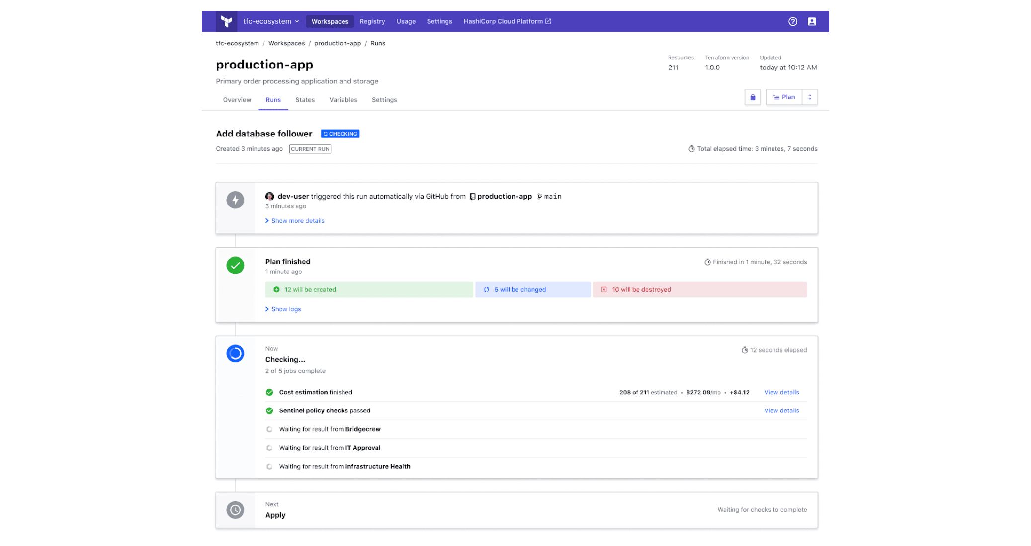 Terraform Cloud run checks