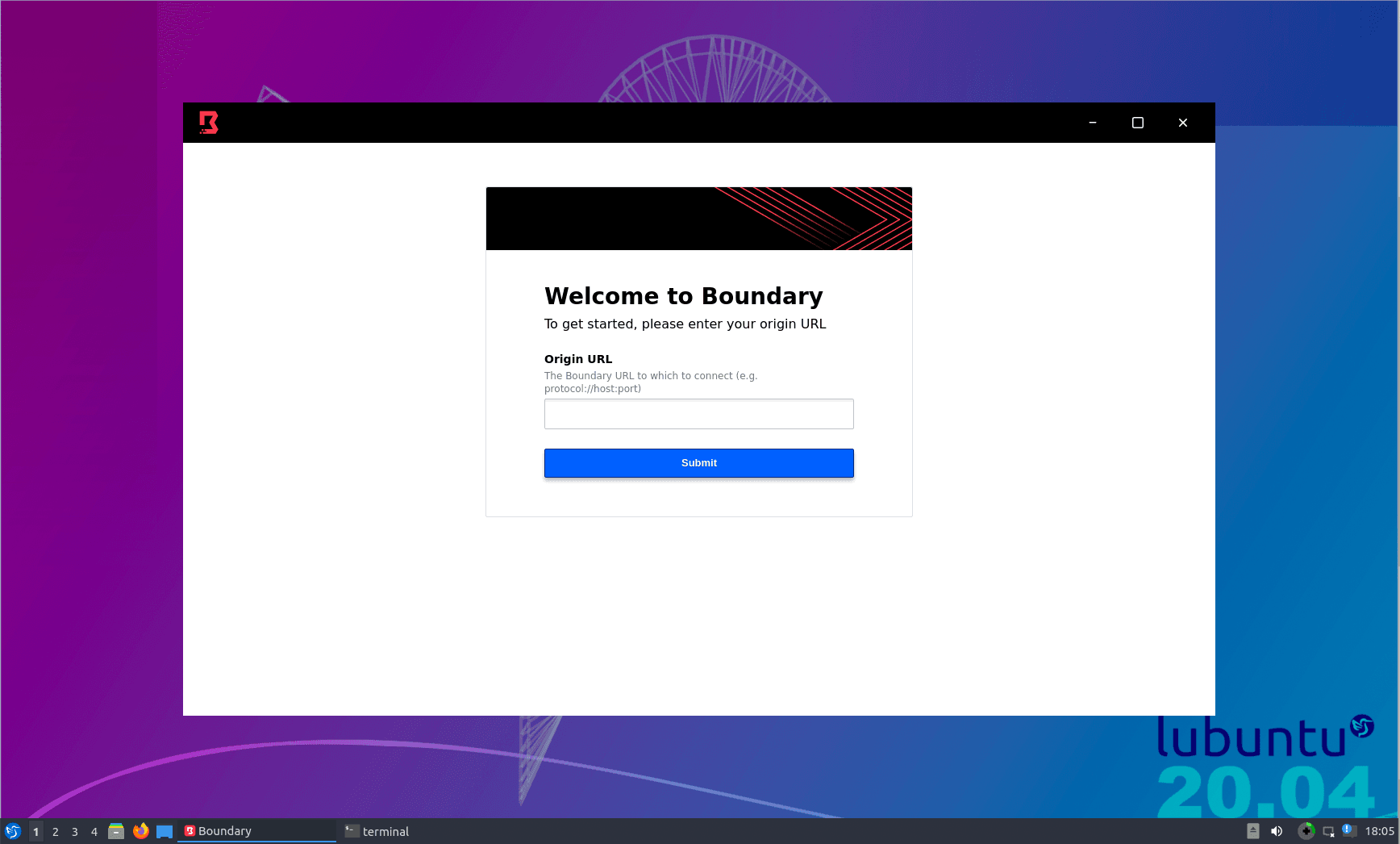 Boundary welcome page