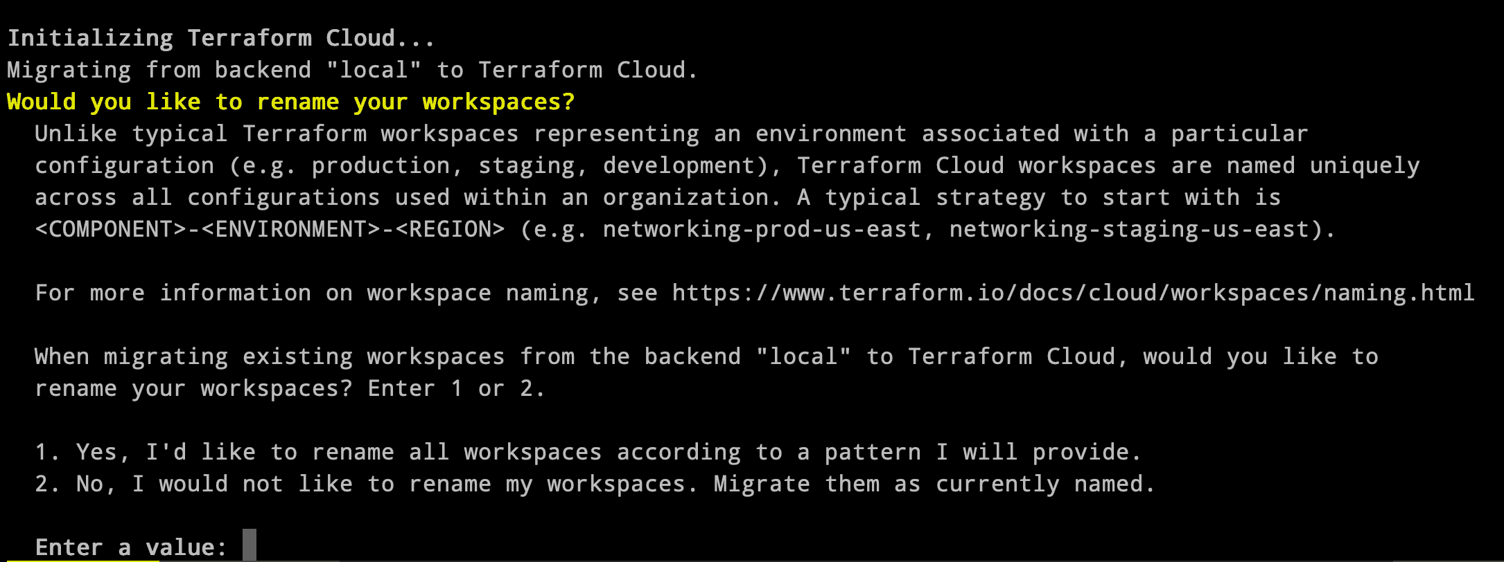 Improved Terraform CLI prompt