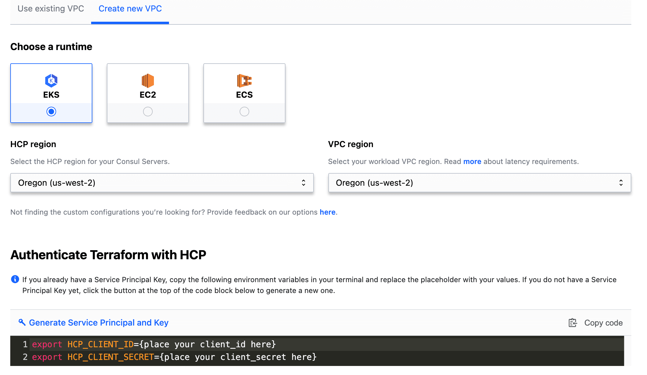 Creating new VPC