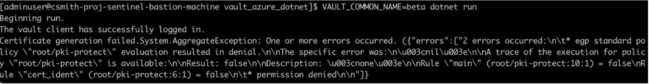 A certificate for common name beta will not be generated.