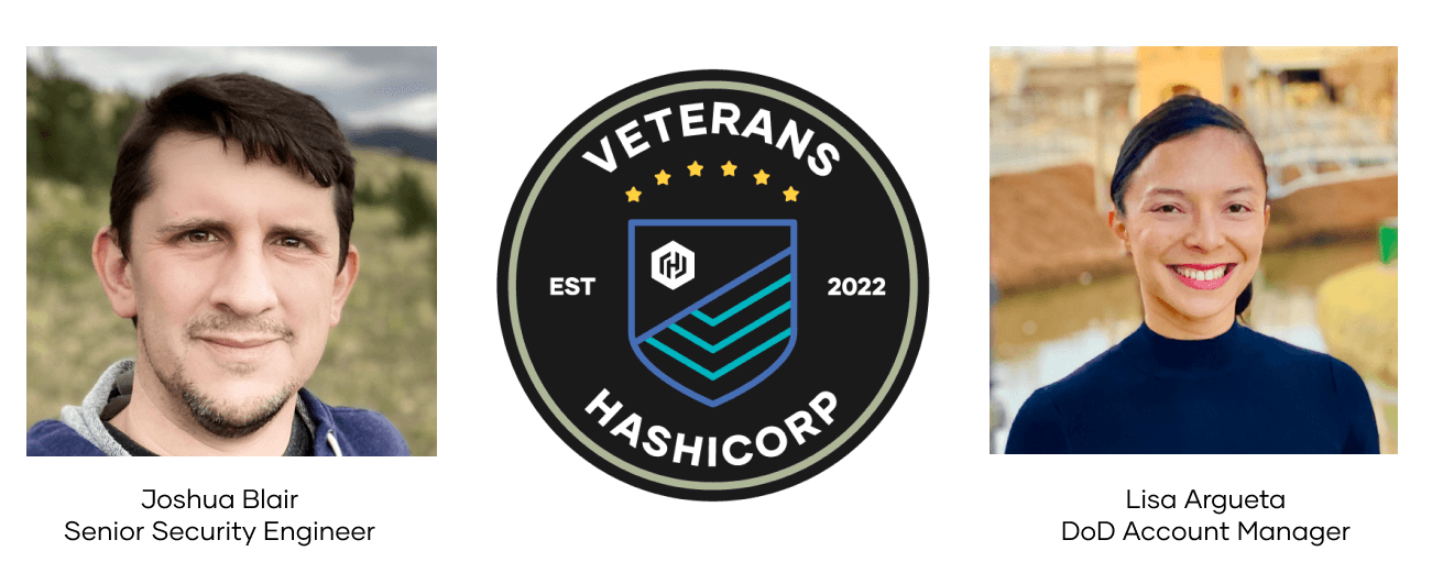 Veterans ERG Members Joshua Blair and Lisa Argueta