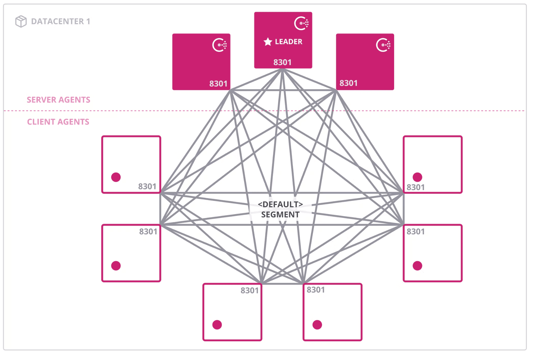 This diagram shows the <default> network segment