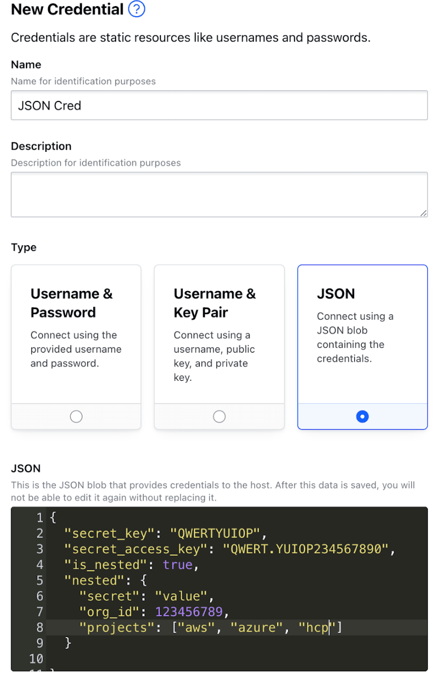 Boundary using JSON blobs