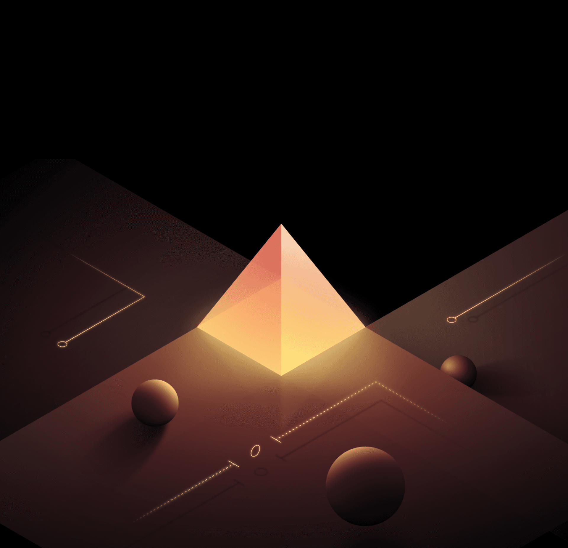 Black (dark) image with a hollowed orange HashiCorp Vault (secure) image.