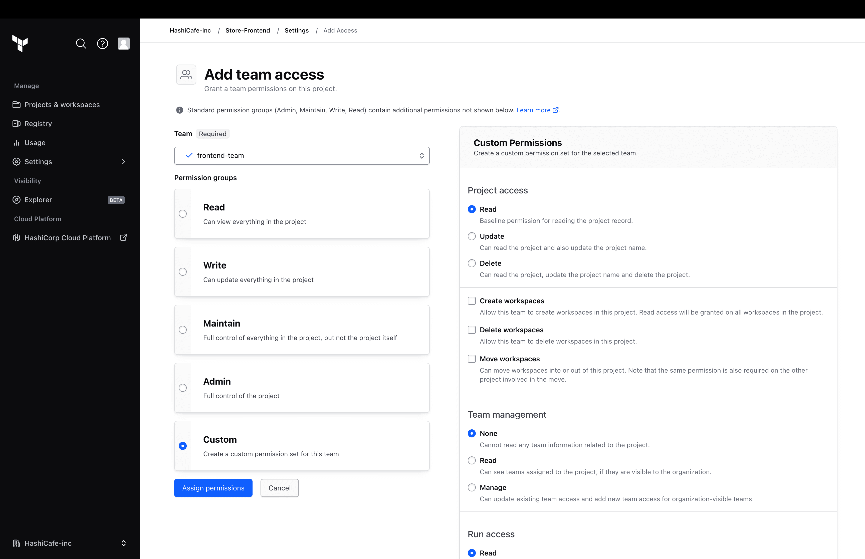 Customizable project permissions allow more flexibility to assign access rights with the appropriate level of permissions.