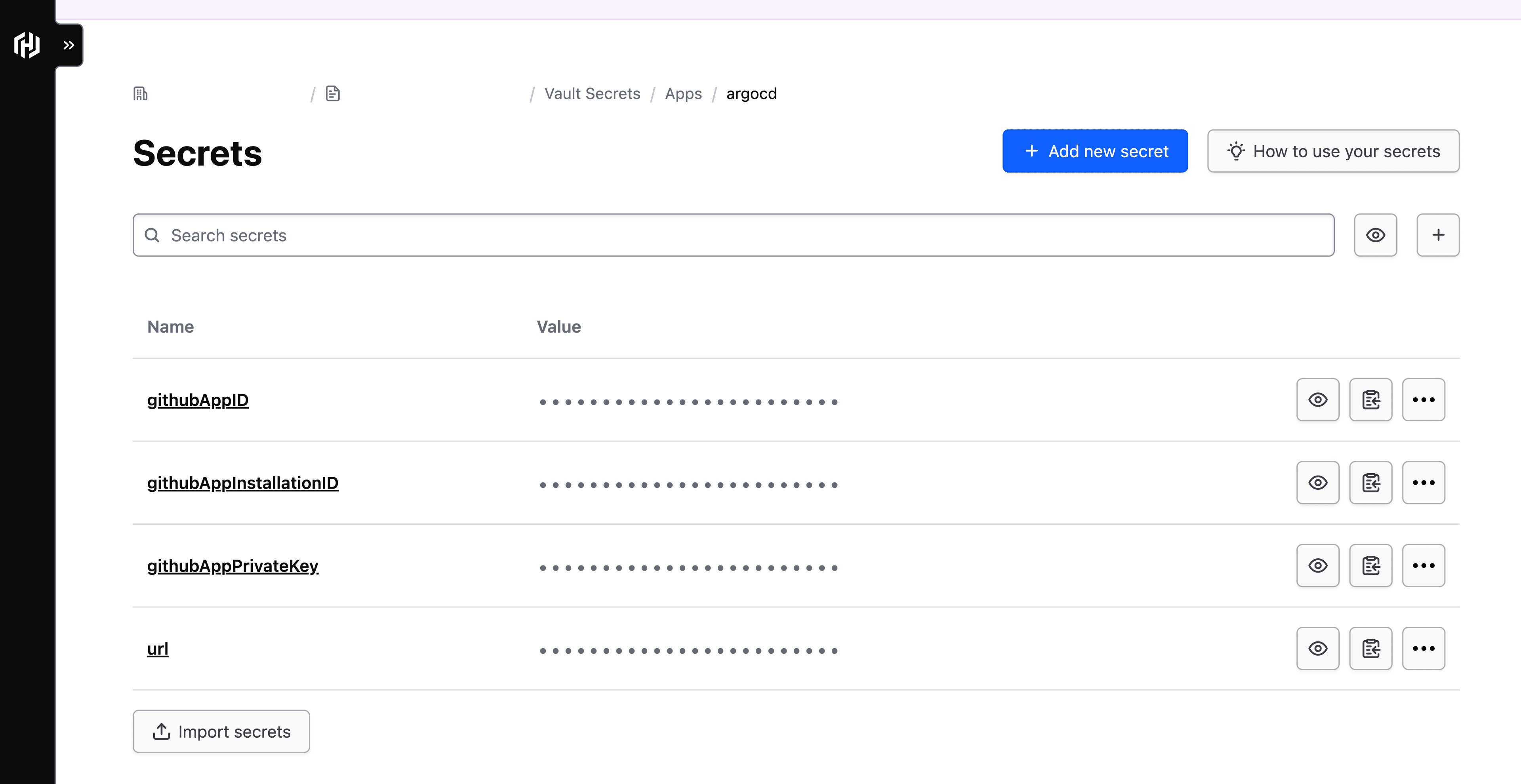 Argo CD secrets in HCP Vault Secrets