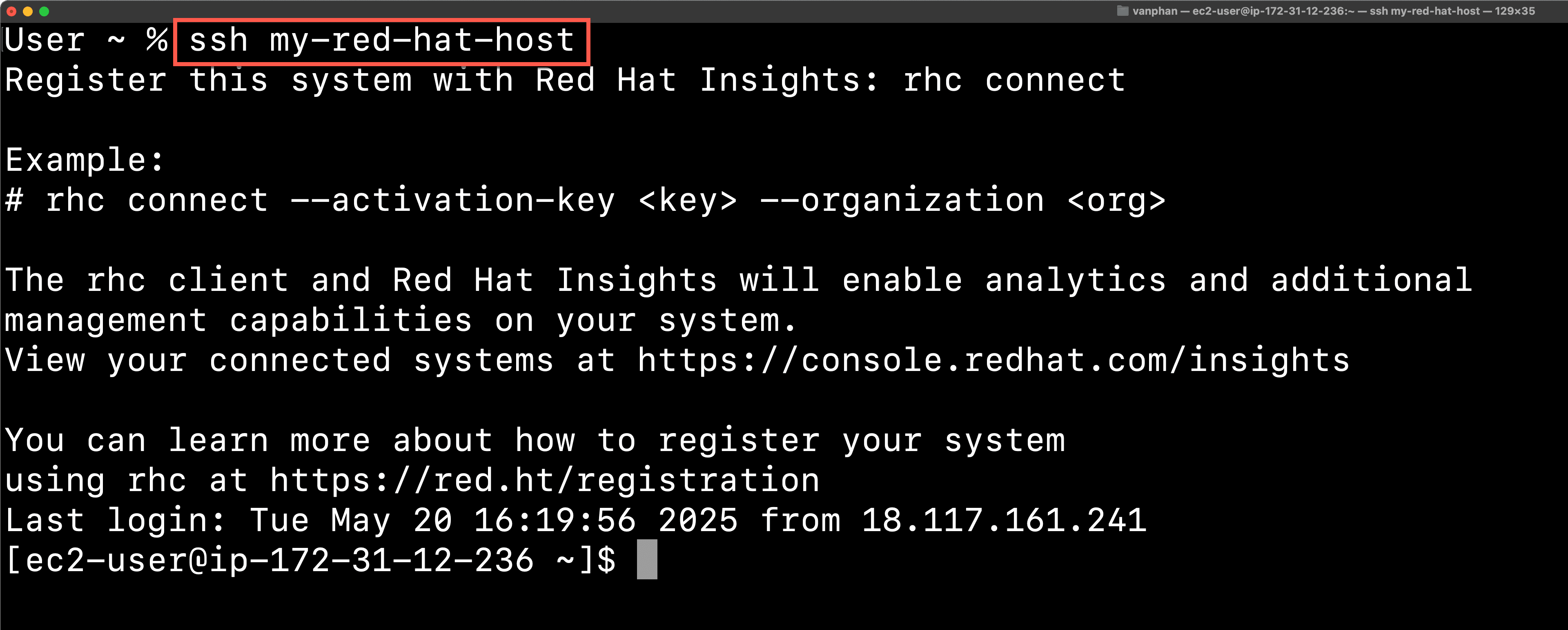 Alias names in the SSH terminal (Boundary)