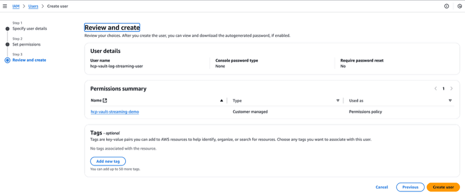 Review and create user permissions