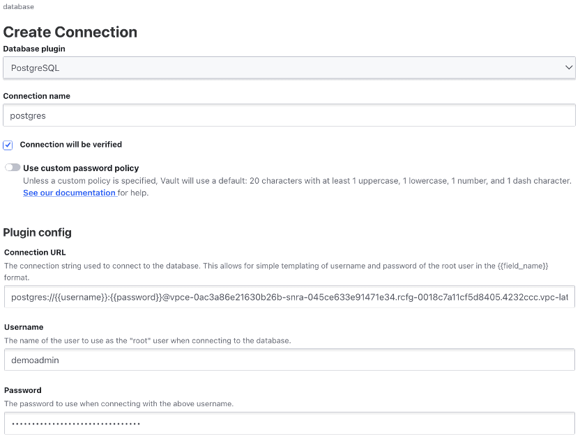 Create database connection