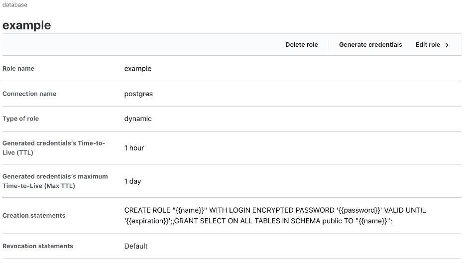 Generated credential