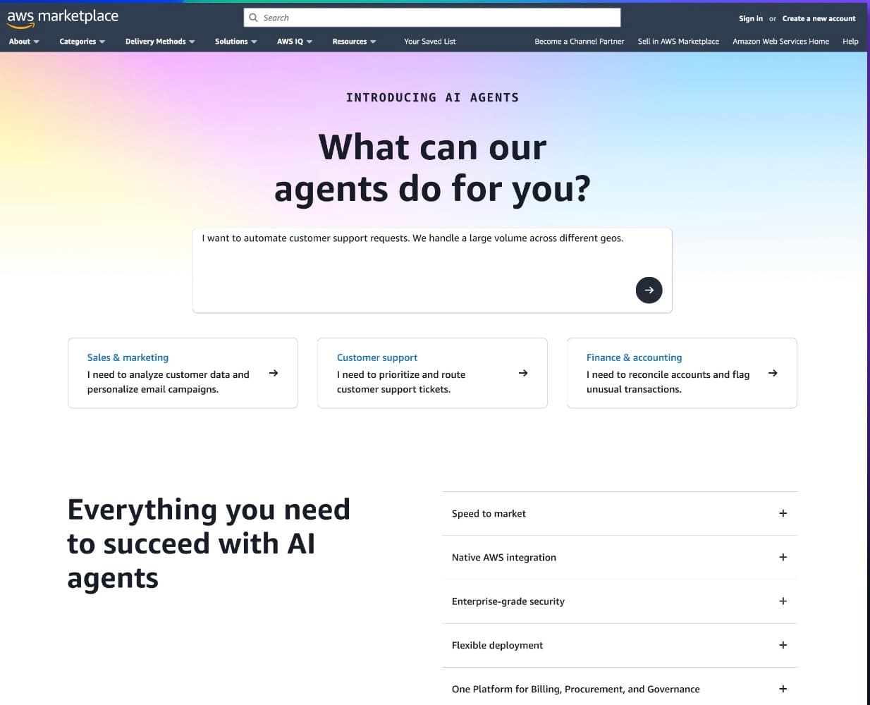 AWS Marketplace for AI Agents