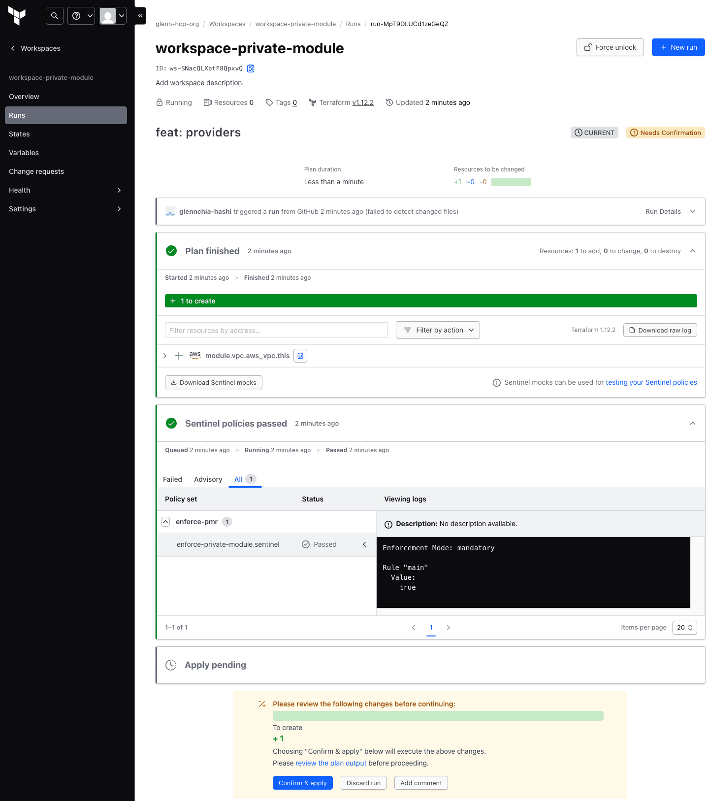 Workspace private module