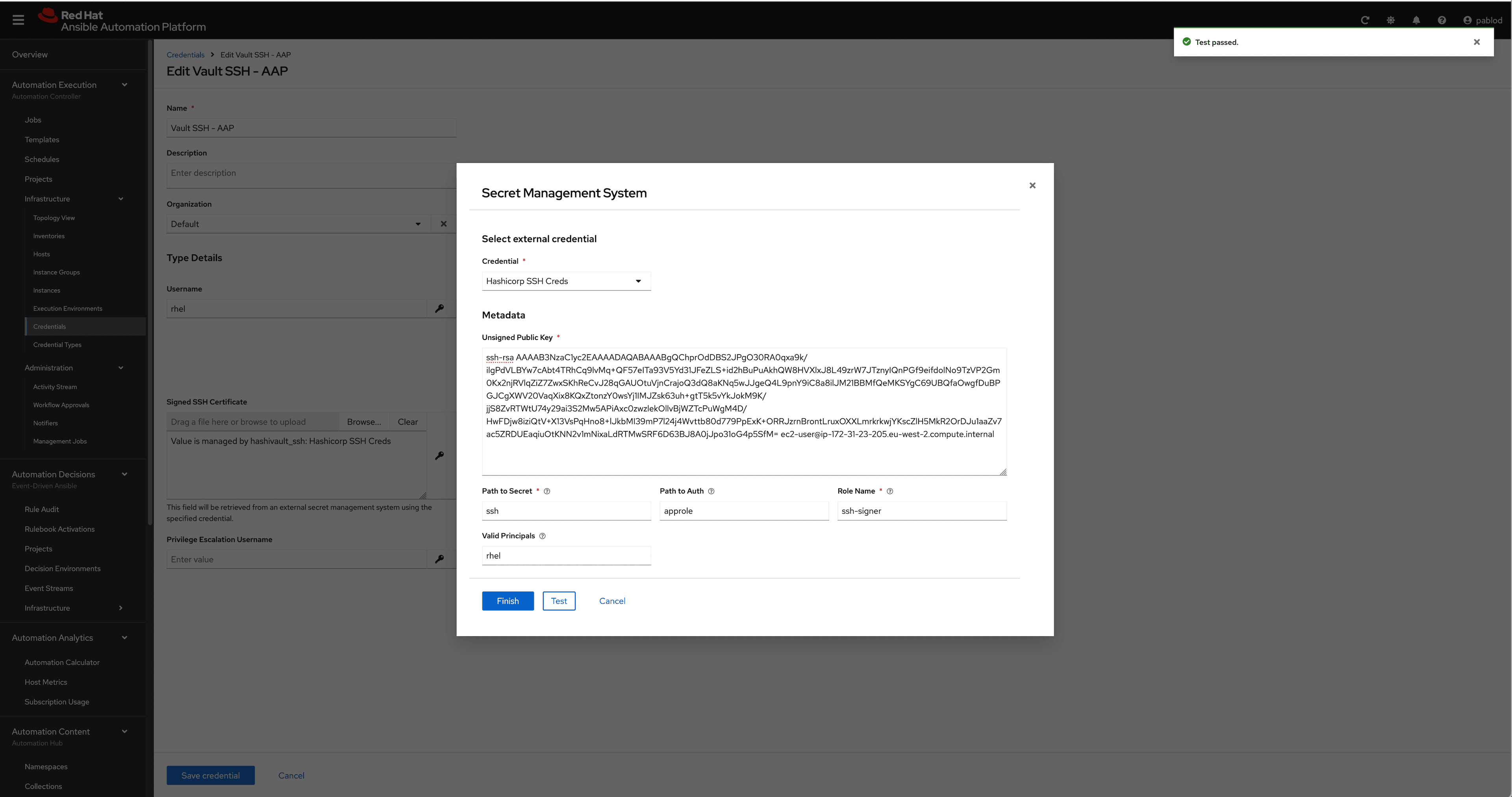 Secret Management System test