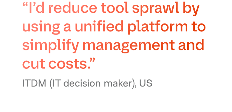 I'd reduce tool sprawl by using a unified platform