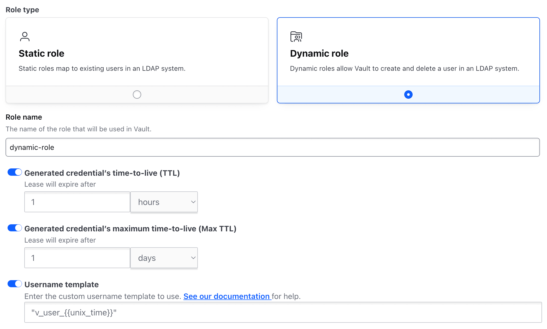 configure dyn role